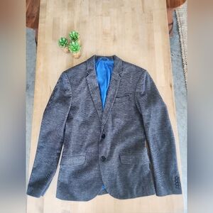 Men's Zara Textured Blue/Gray Blazer
